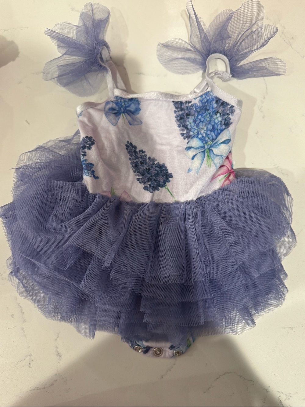 Posh Peanut Lavender Floral Tulle Tutu Dress